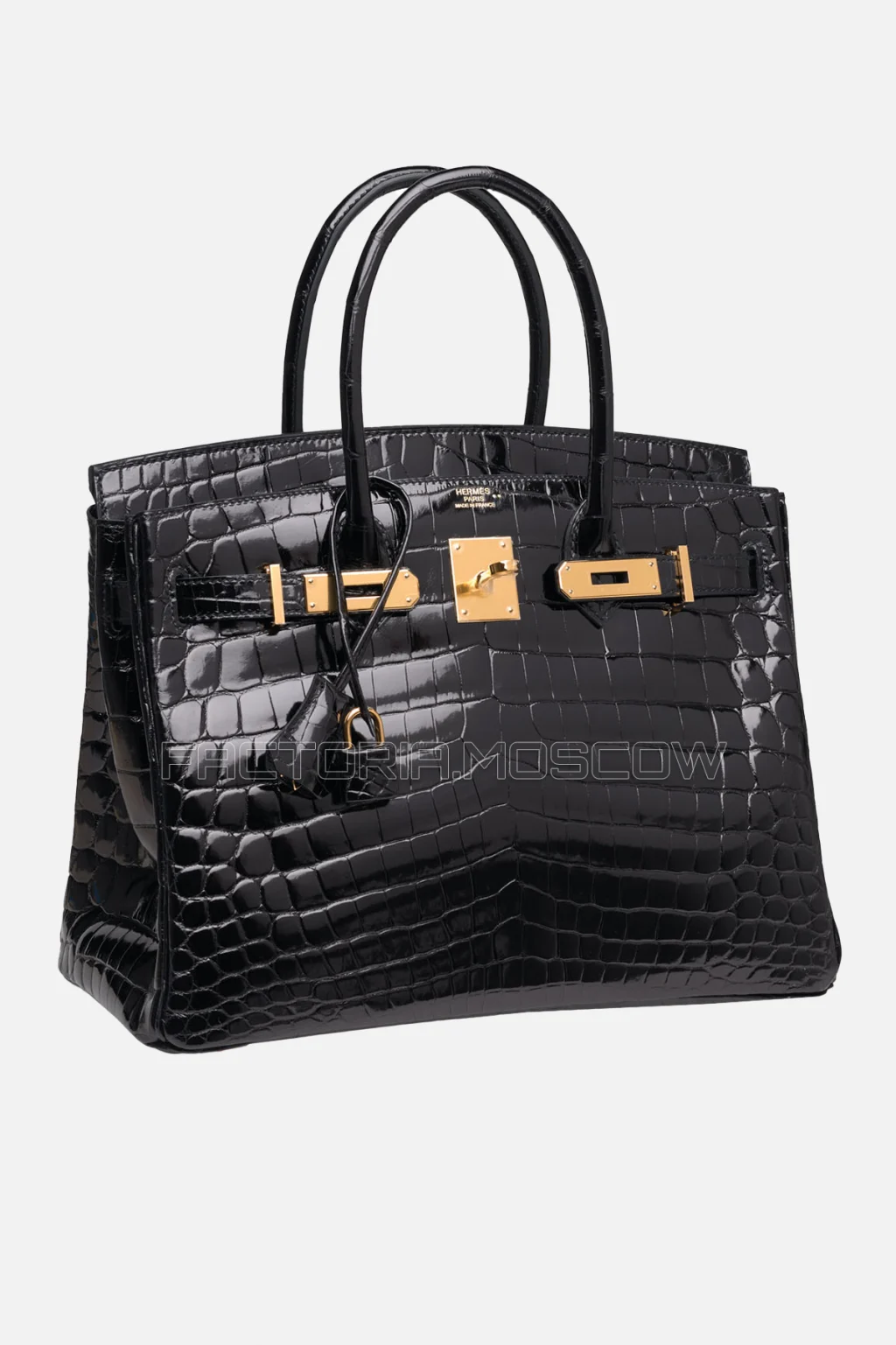 Hermes Birkin 30 Shiny Black Niloticus Crocodile GHW