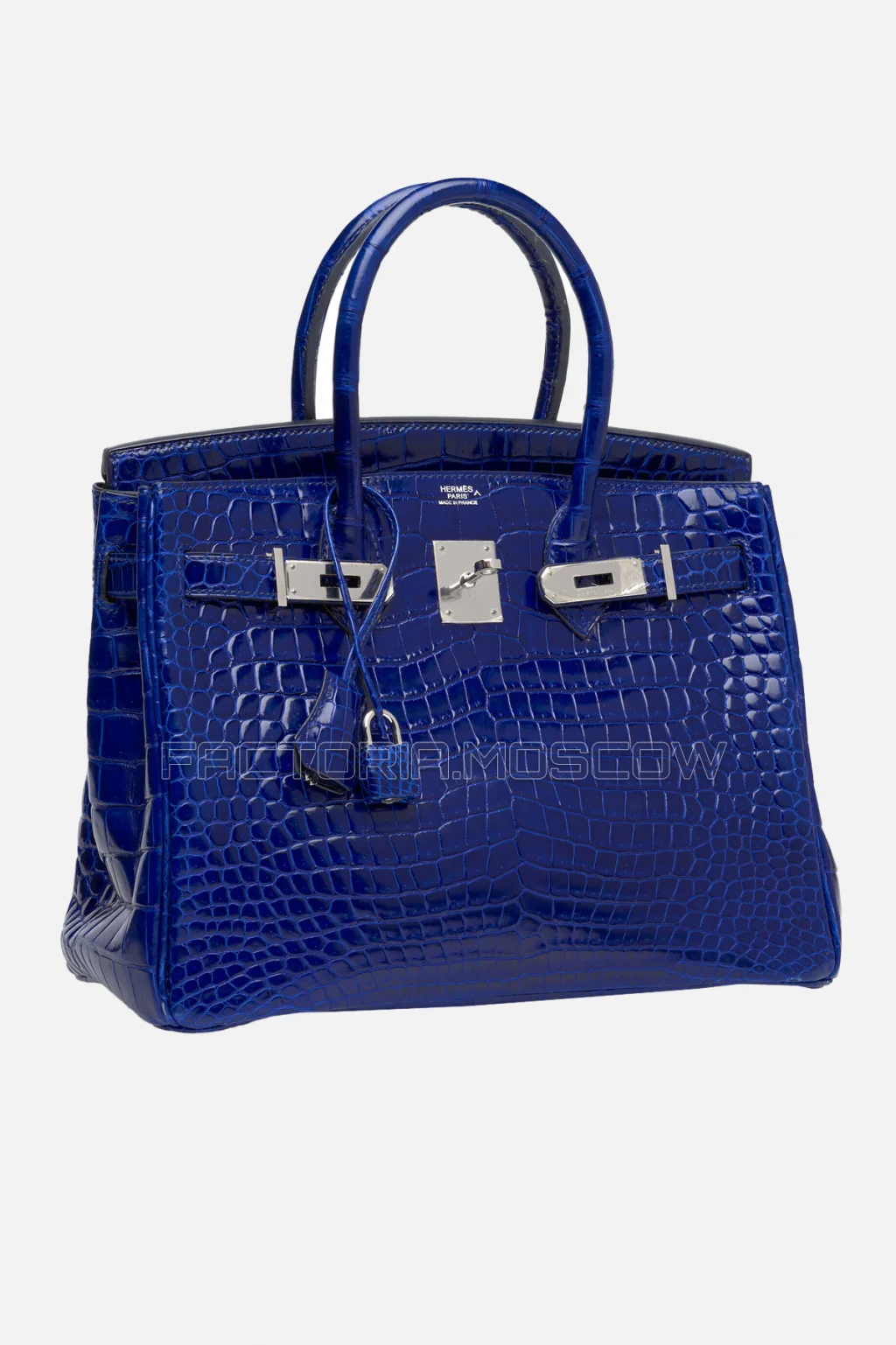 Hermes Birkin 30 Shiny Bleu Saphir Porosus Crocodile PHW