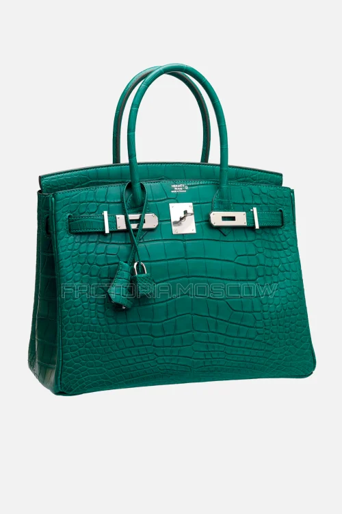 Hermes Birkin 30 Matte Malachite Alligator PHW
