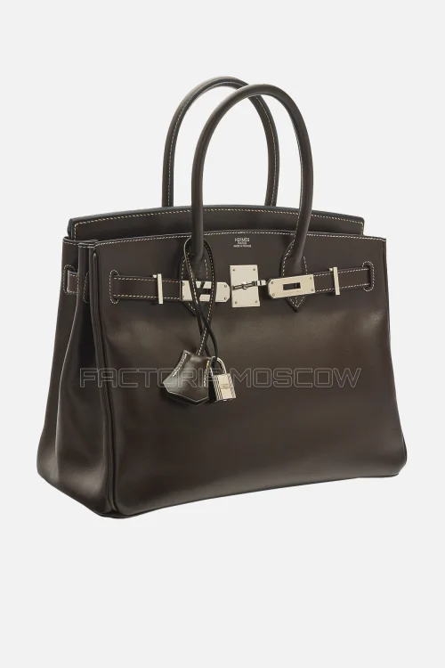 Hermes Birkin 30 Ébene Calf Box PHW