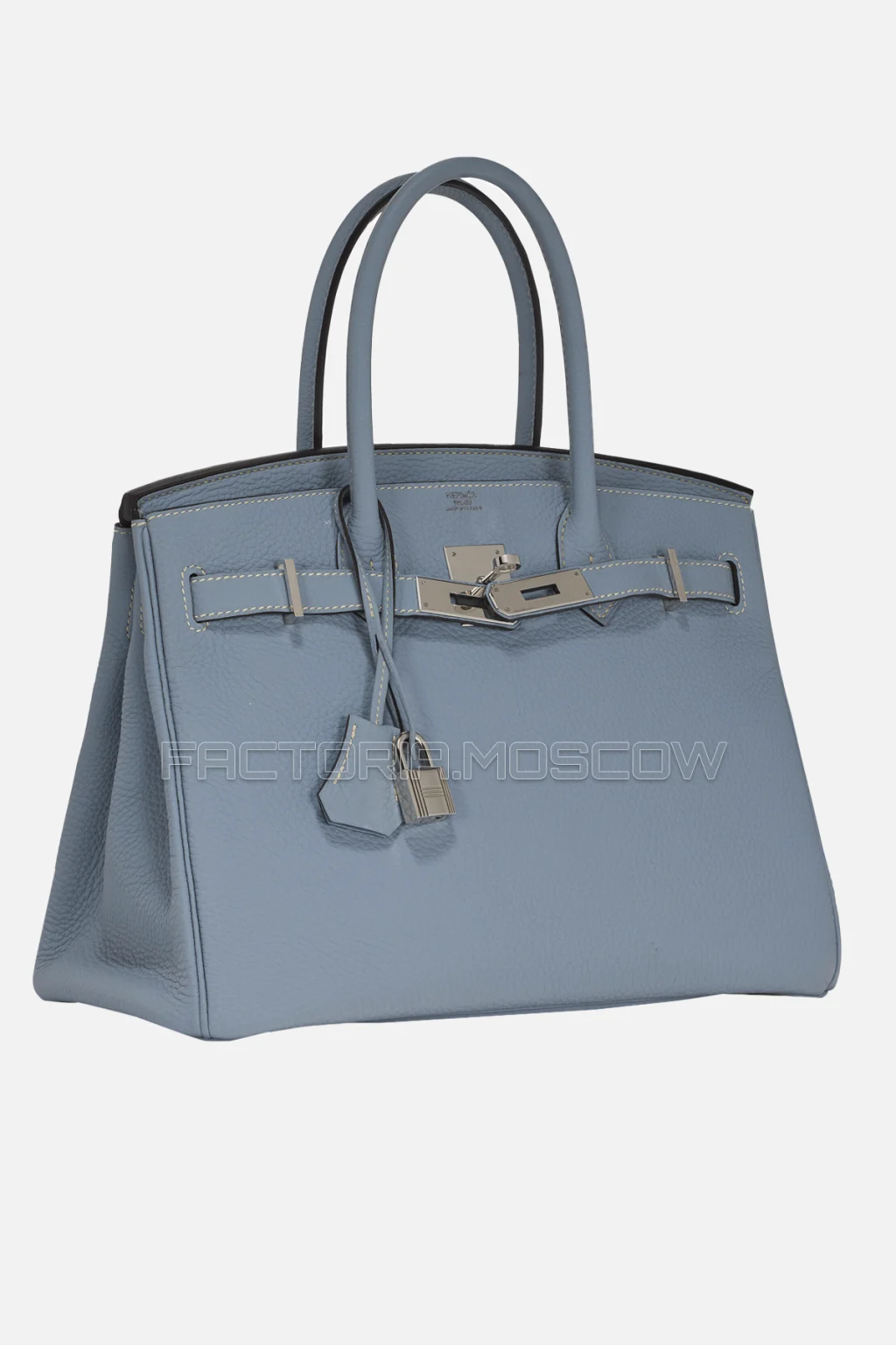 Hermes Birkin 30 Bleu Lin Clemence PHW