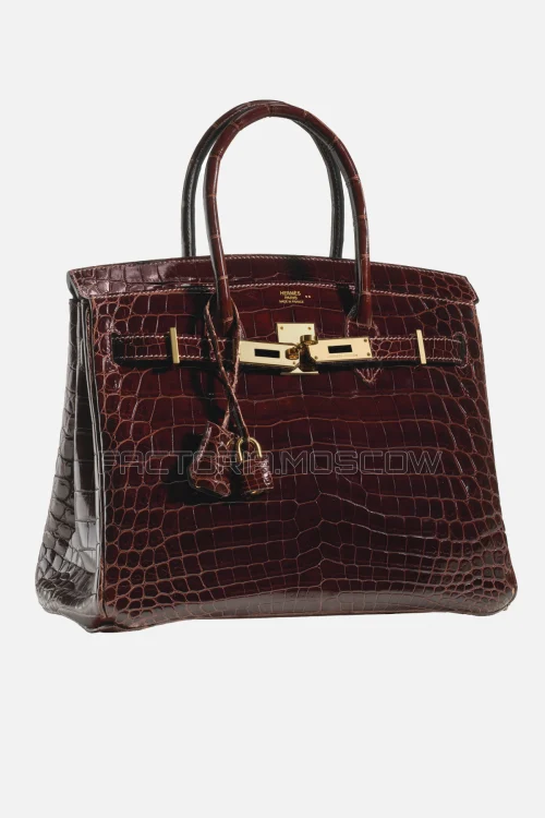 Hermes Birkin 30 Shiny Havane Niloticus Crocodile GHW