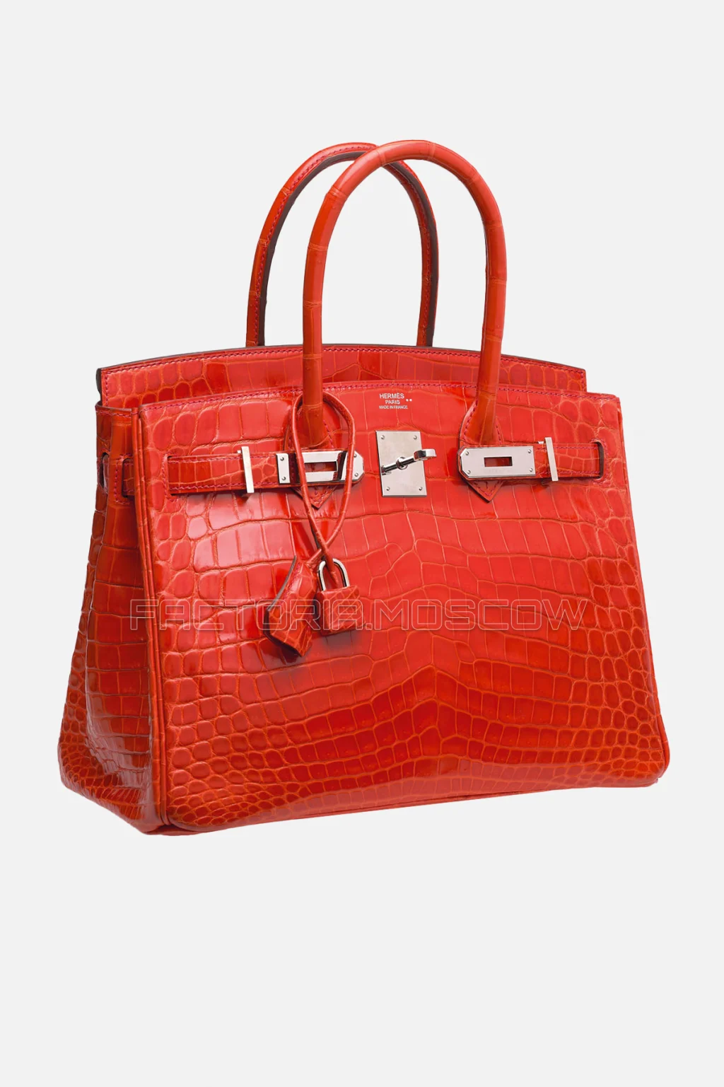 Hermes Birkin 30 Shiny Geranium Niloticus Crocodile PHW