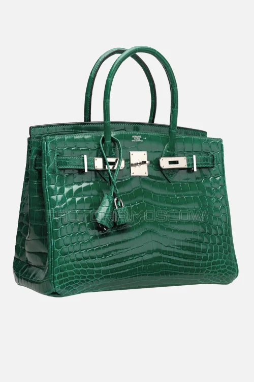 Hermes Birkin 30 Shiny Vert Émeraude Niloticus Crocodile PHW