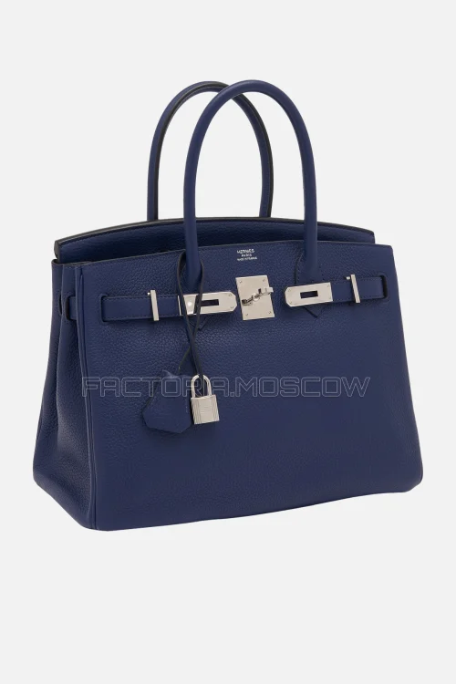Hermes Birkin 30 Bleu Saphir Clemence PHW