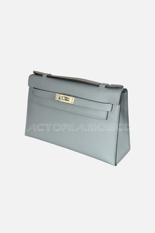 Hermes Kelly Pochette Epsom Colour Blue Lin PHW