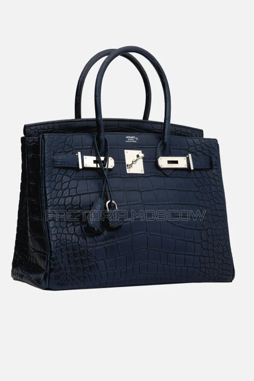 Hermes Birkin 30 Matte Bleu Marine Alligator PHW