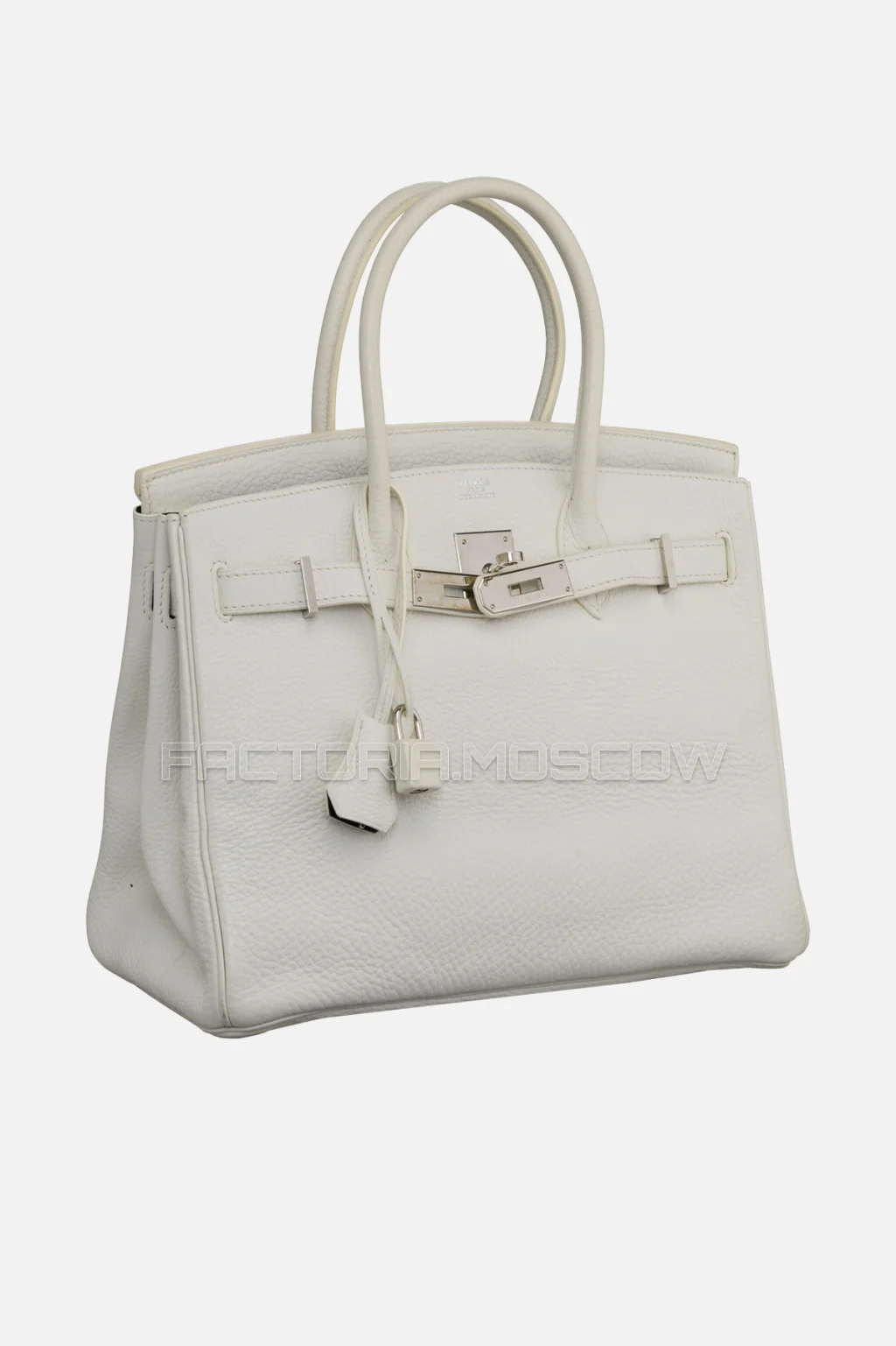 Hermes Birkin 30 White/Bleu Marine Clemence PHW
