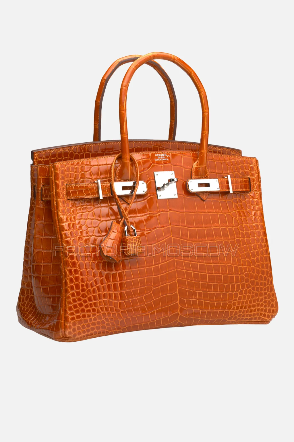 Hermes Birkin 30 Shiny Orange Poppy Porosus Crococdile PHW