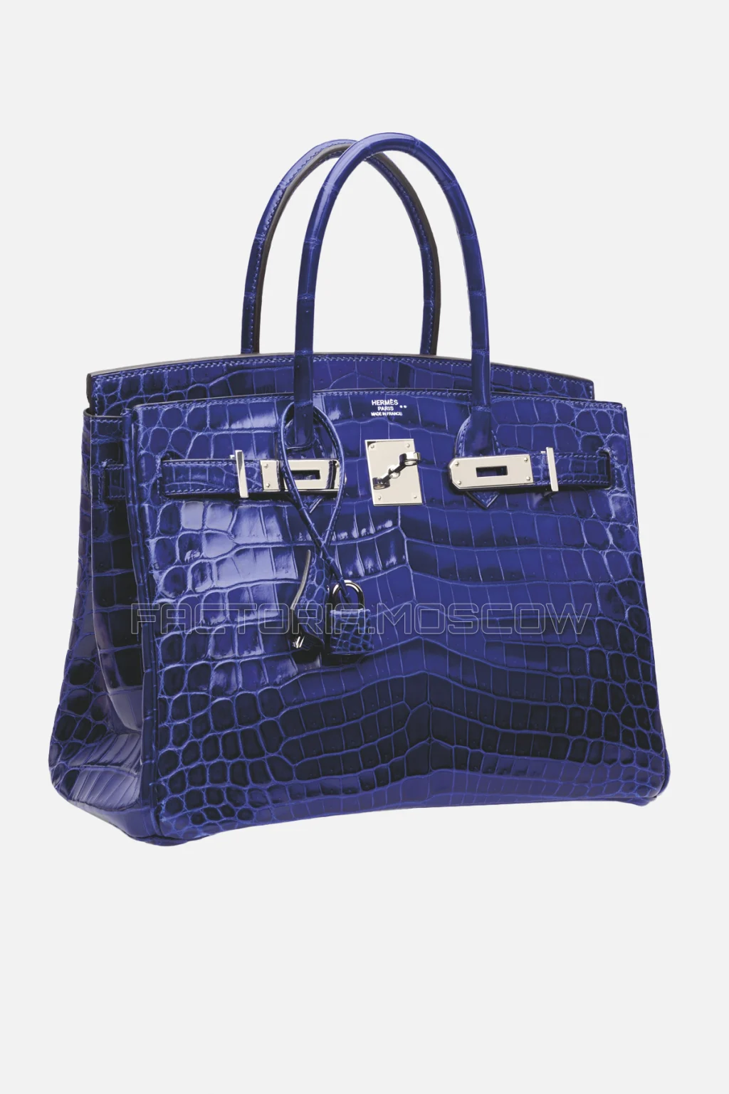Hermes Birkin 30 Shiny Bleu Électrique Niloticus Crocodile PHW