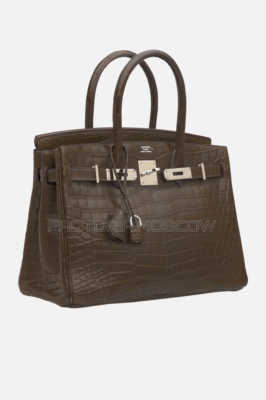 Hermes Birkin 30 Matte Gris Elephant Niloticus Crocodile PHW