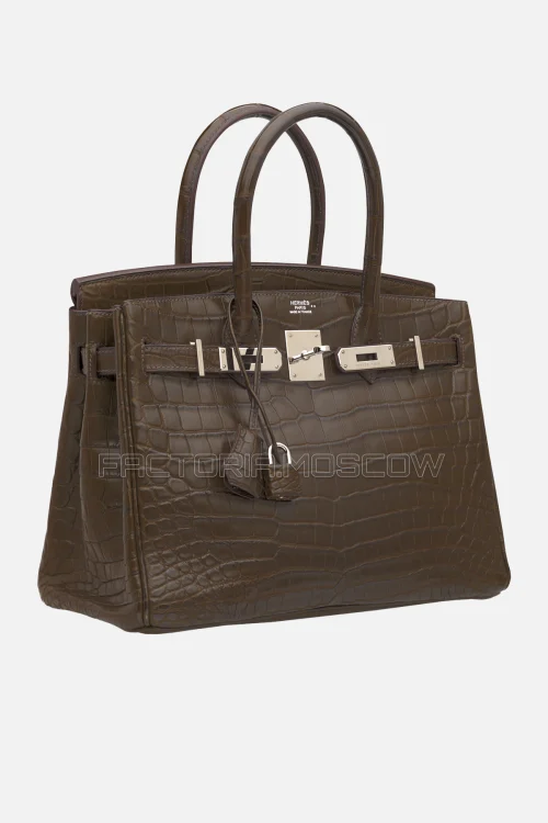 Hermes Birkin 30 Matte Gris Elephant Niloticus Crocodile PHW