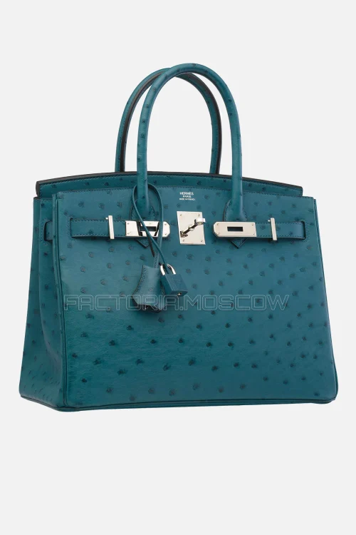 Hermes Birkin 30 Cobalt Ostrich PHW