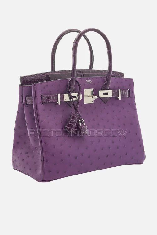 Hermes Birkin 30 Shiny Cassis Alligator/Violin Ostrich Touch PHW