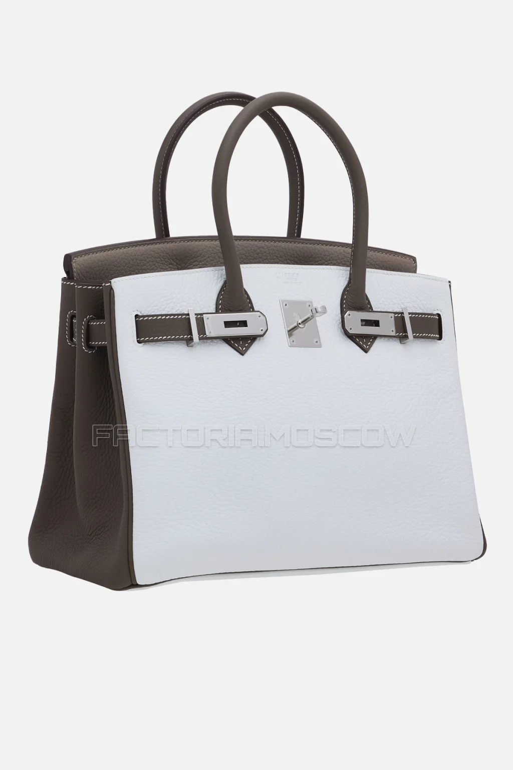 Hermes Birkin 30 Gris Tourterelle/Étoupe/White Clemence PHW