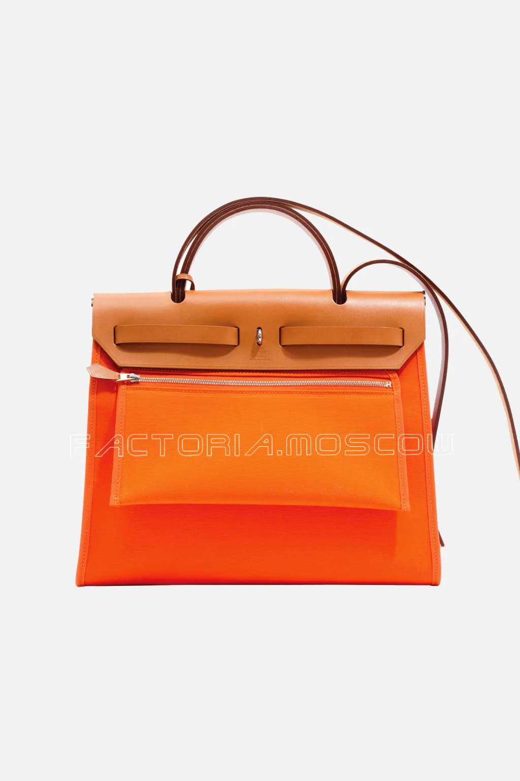 Hermès Herbag Zip 31 Orange Toile Officier/Naturelle Hunter PHW