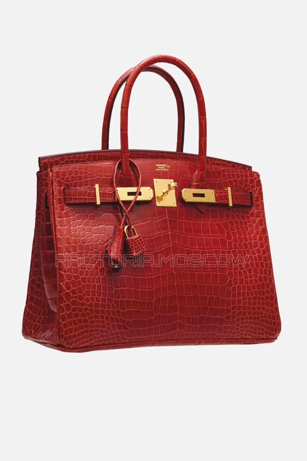 Hermes Birkin 30 Shiny Sanguine Porosus Crocodile GHW