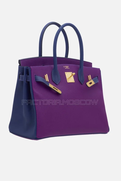 Hermes Birkin 30 Anemone/Bleu Saphir Epsom GHW