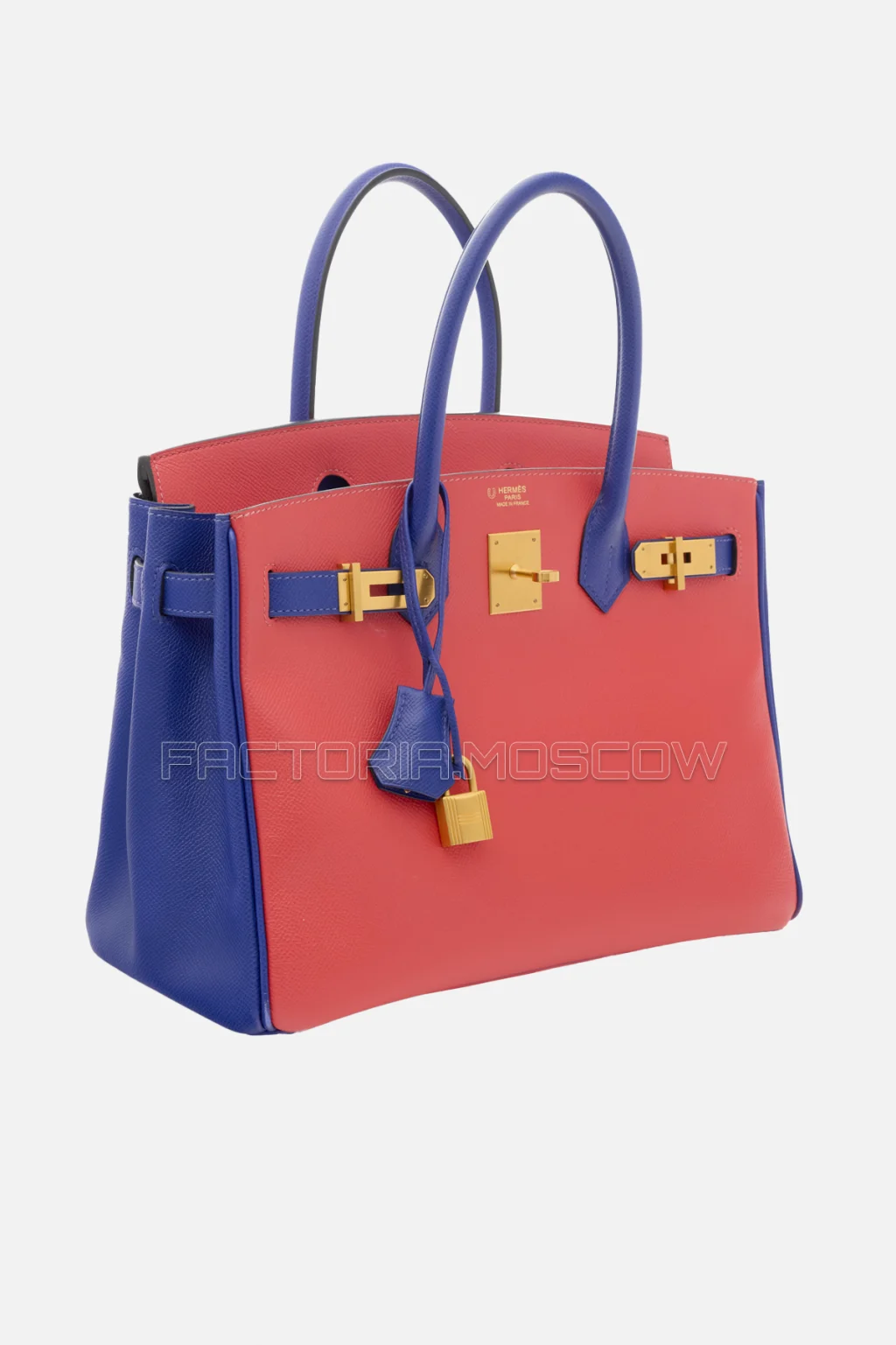 Hermes Birkin 30 Rose Azalee/Bleu Électrique Epsom GHW