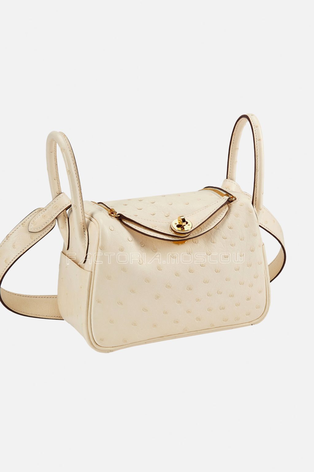 Hermès Mini Lindy 20 Nata Ostrich GHW