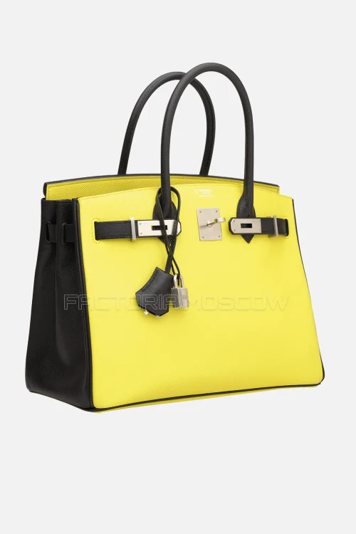 Hermes Birkin 30 Lime/Black Epsom PHW