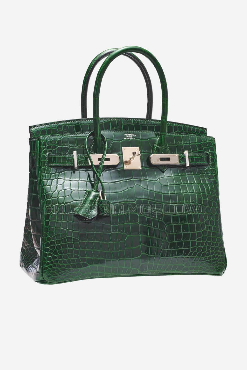 Hermes Birkin 30 Shiny Vert Émeraude Porosus Crocodile PHW