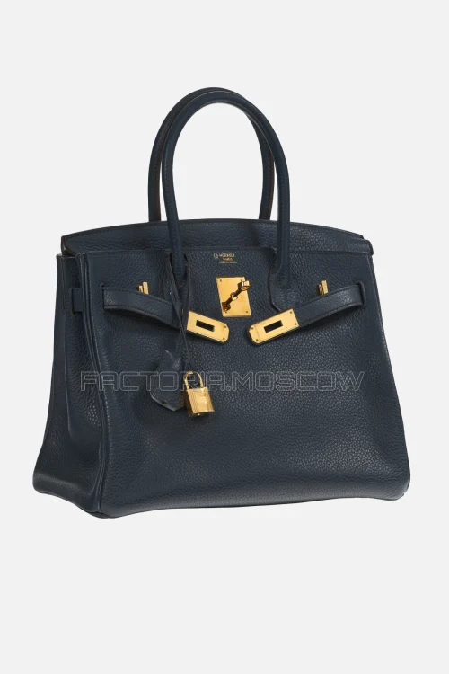 Hermes Birkin 30 Bleu Ocean/Bleu Lin Clemence GHW