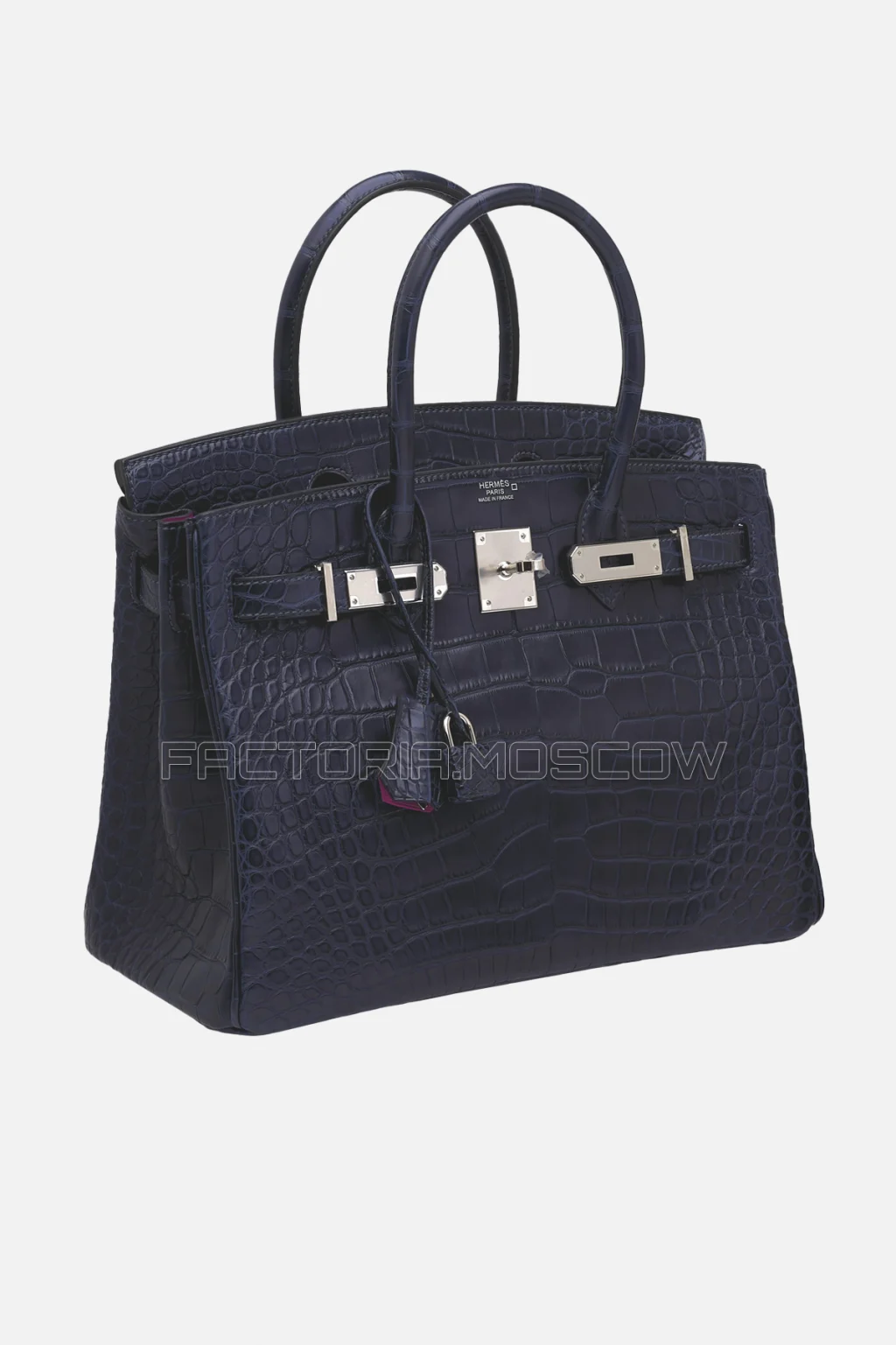 Hermes Birkin 30 Matte Alligator Bleu Marine/Rose Scheherazade PHW