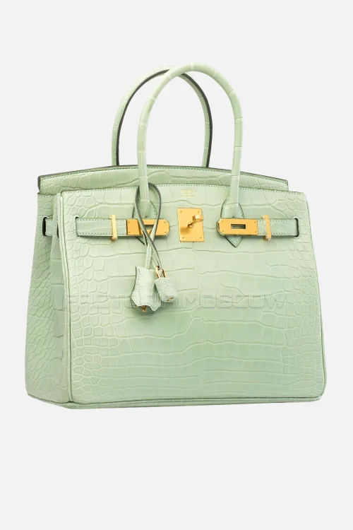 Hermes Birkin 30 Matte Alligator Vert D'Eau GHW