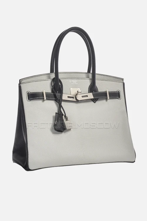 Hermes Birkin 30 Gris Mouette/Black Chevre PHW