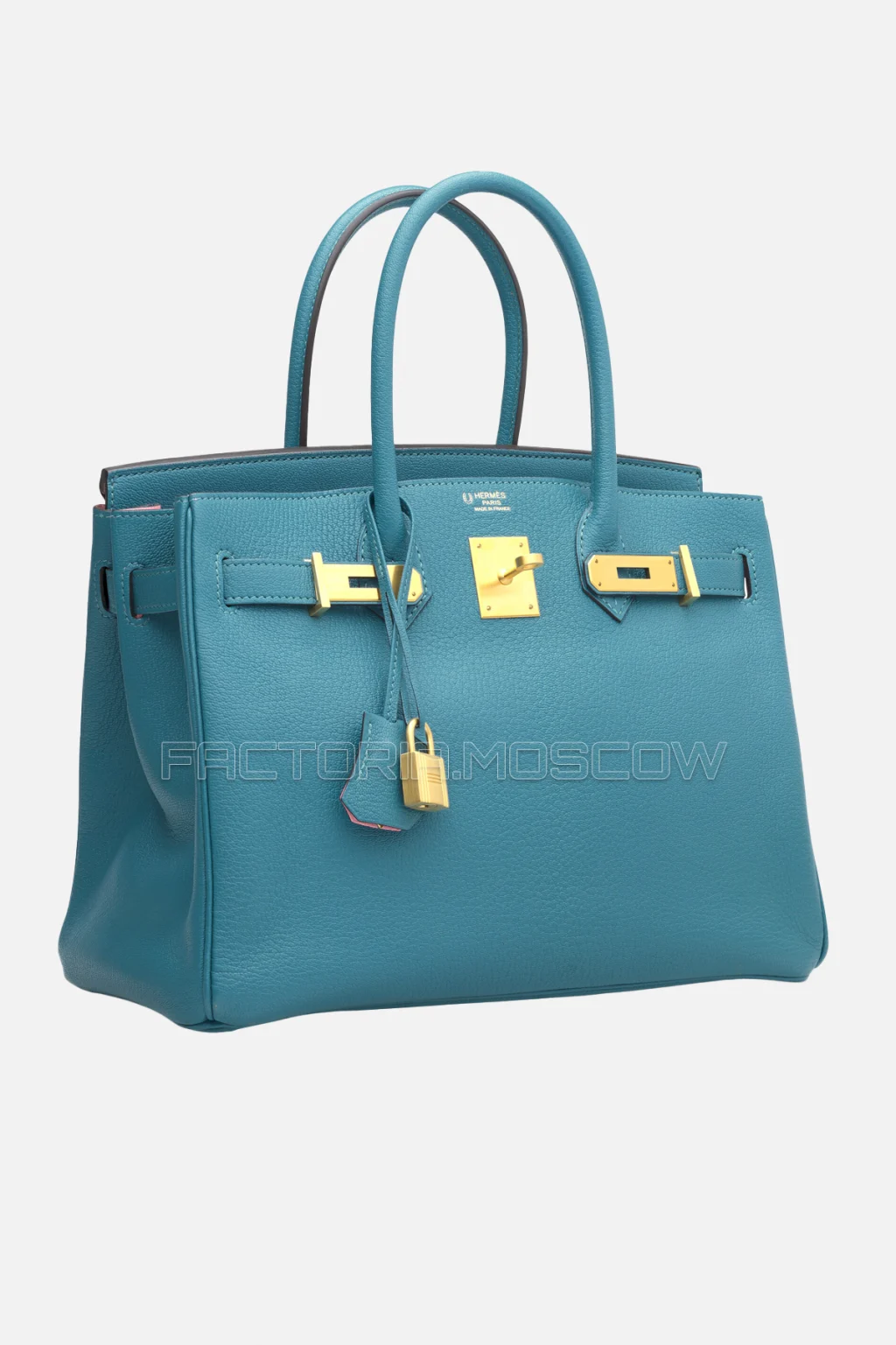 Hermes Birkin 30 Turquoise/Rose Azalee Chevre PHW