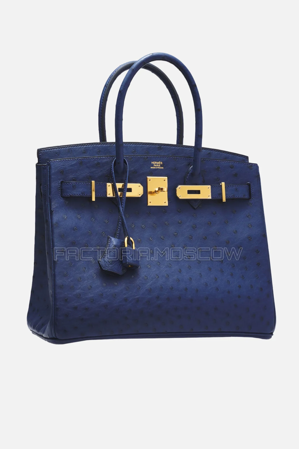 Hermes Birkin 30 Blue De Malte Ostrich GHW