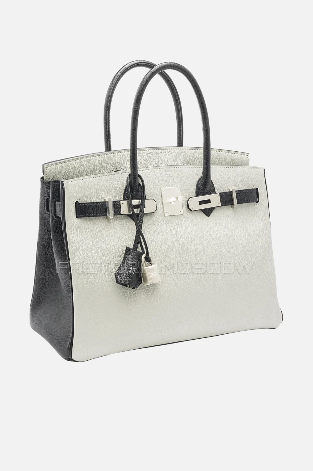Hermes Birkin 30 Gris Perle/Black Chevre PHW