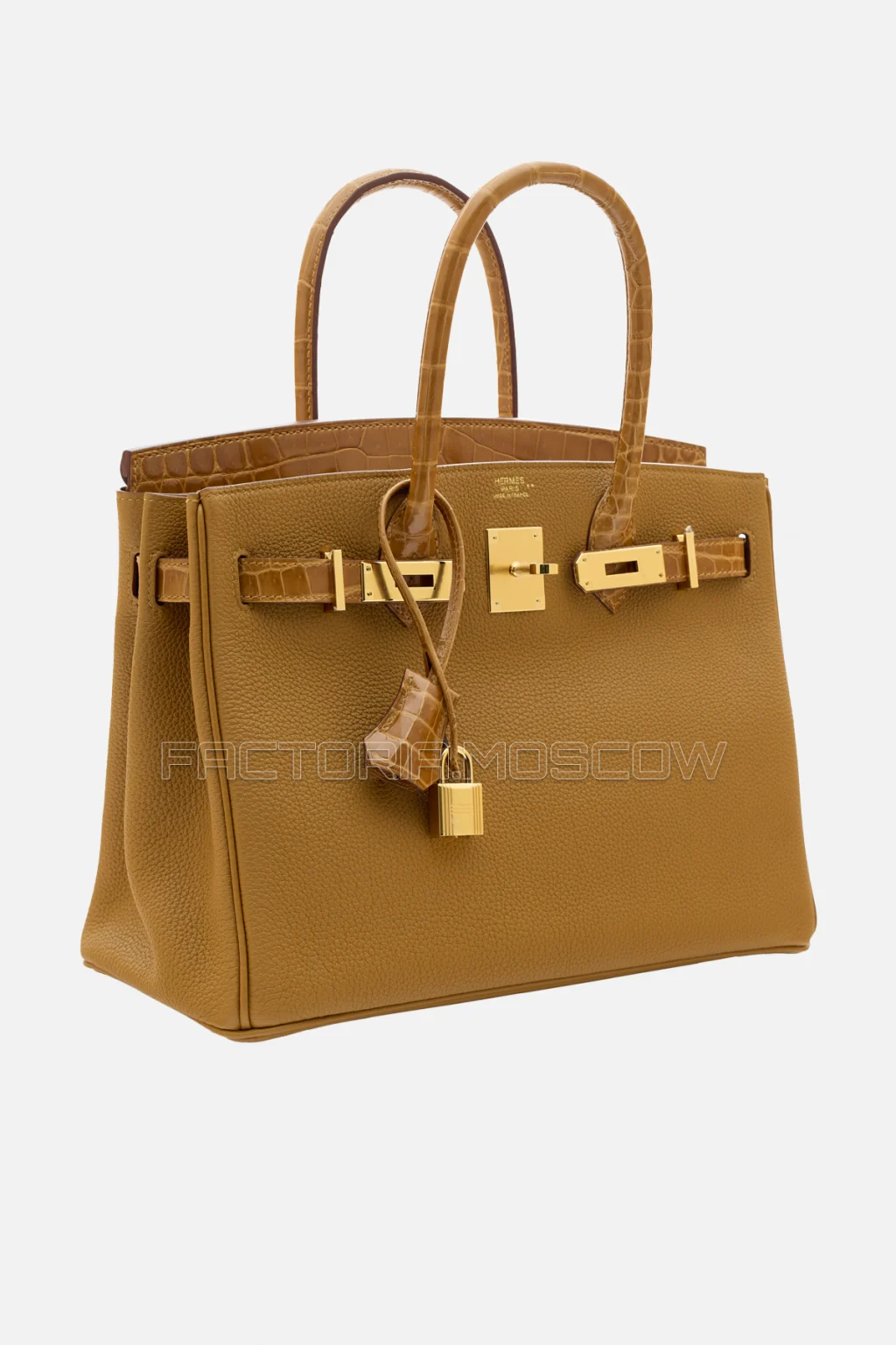 Hermes Birkin Touch 30 Tabac Camel Shiny Niloticus Crocodile/Togo GHW