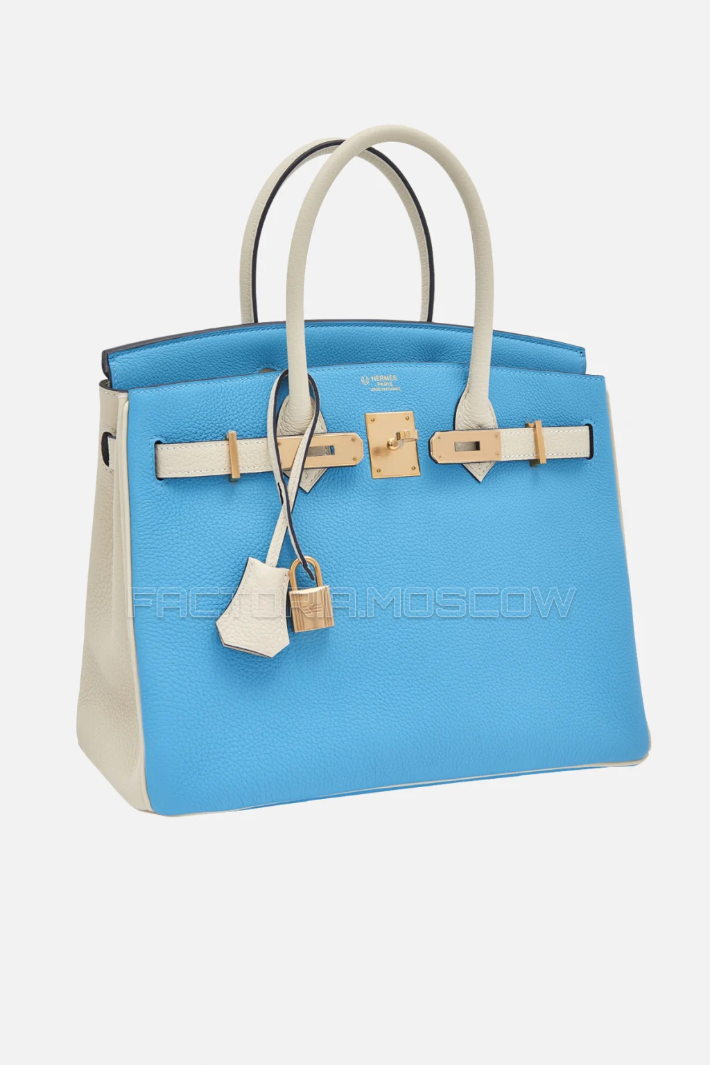 Hermes Birkin 30 Bleu Celeste/Craie Togo RGHW