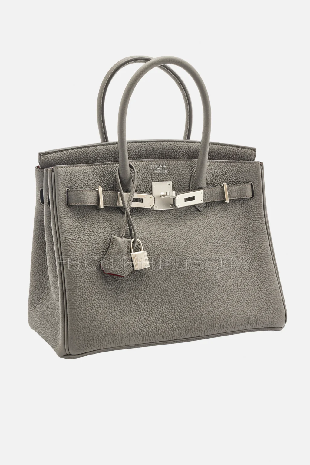 Hermes Birkin 30 Étain/Rouge Tomate Togo PHW