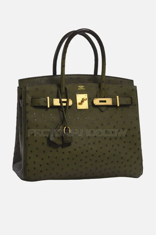 Hermes Birkin 30 Vert Olive Ostrich GHW