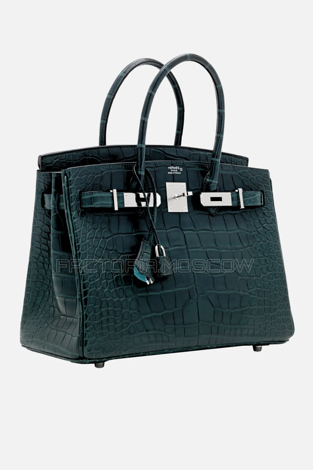 Hermes Birkin 30 Matte Vert Cypress/Bleu Saint Cyr Alligator PHW