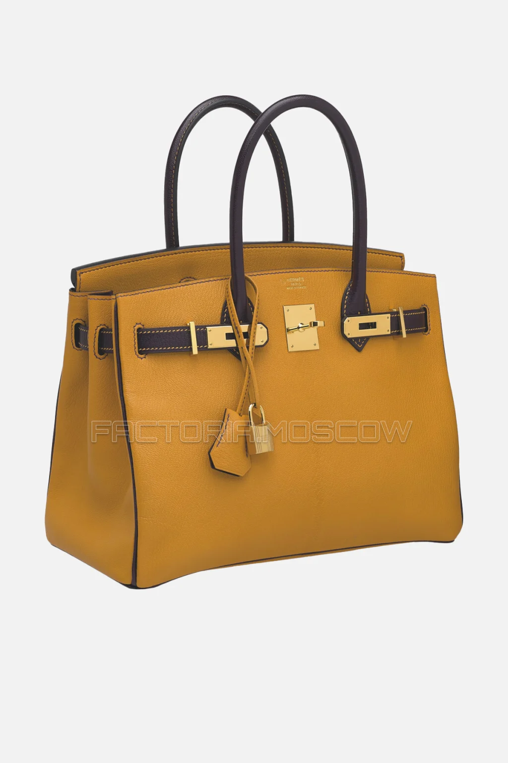 Hermes Birkin 30 Jaune D’Or/Raisin Chevre GHW
