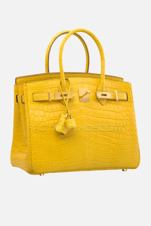 Hermes Birkin 30 Matte Mimosa Niloticus Crocodile GHW