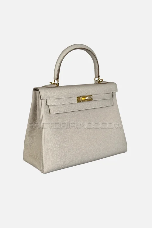 Hermes Kelly Retourne 25 Togo Colour Craie GHW