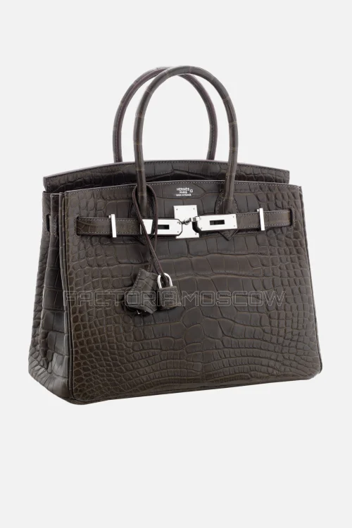Hermes Birkin 30 Matte Gris Élephant Alligator PHW