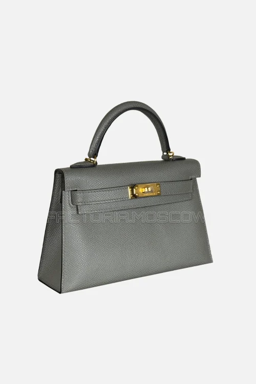 Hermes Kelly Mini 20 Epsom Colour Gris Meyer GHW
