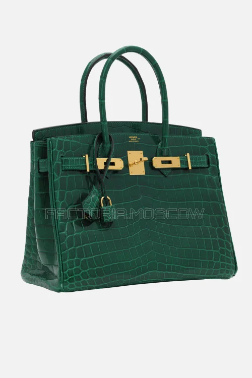 Hermes Birkin 30 Shiny Vert Émeraude Nloticus Crocodile GHW