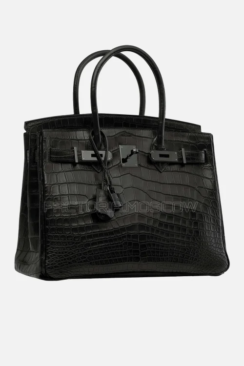 Hermes Birkin 30 Matte Black Niloticus Crocodile So Black With Black Hardware
