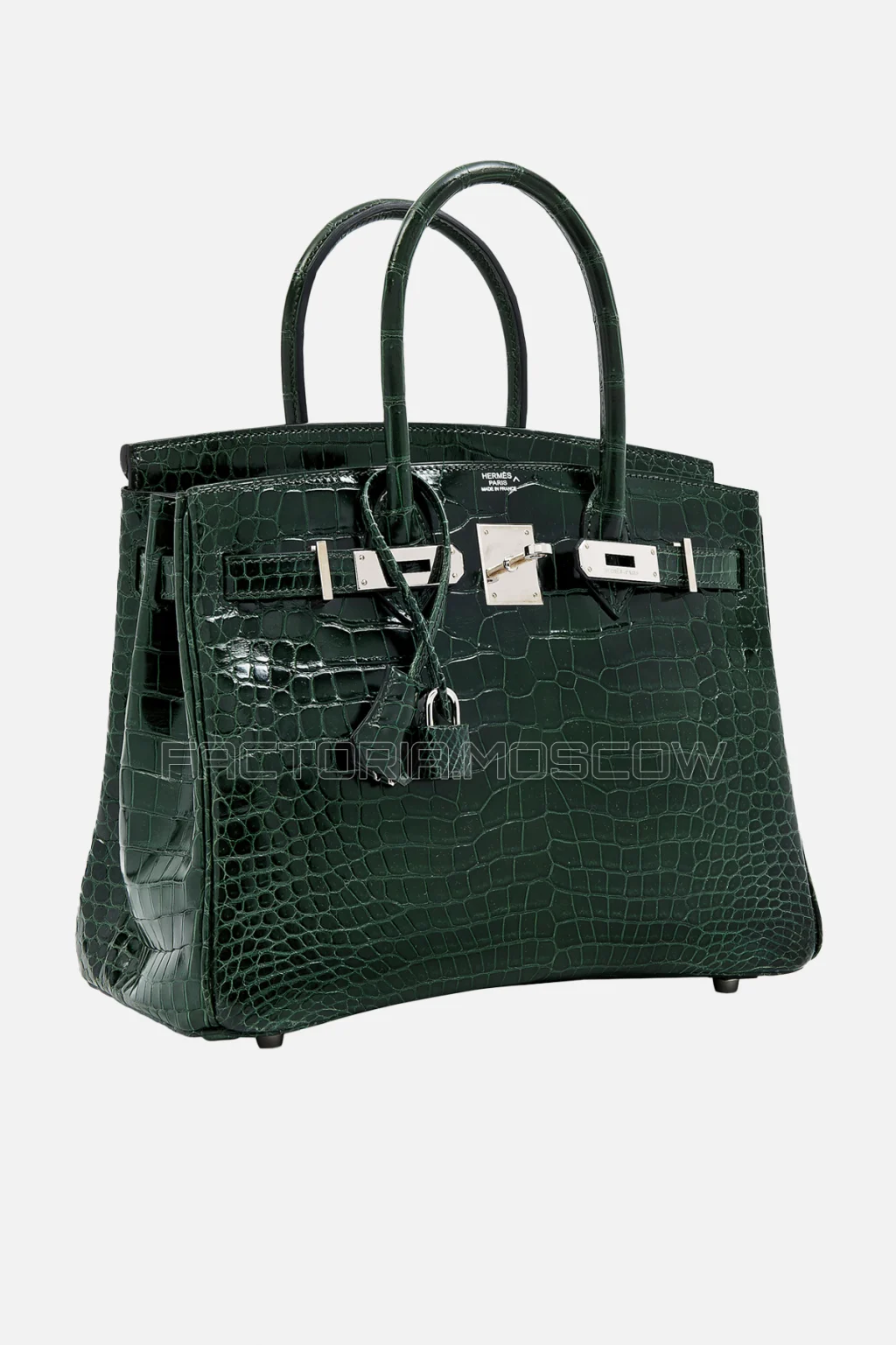 Hermes Birkin 30 Shiny Vert Fonce Porosus Crocodile PHW