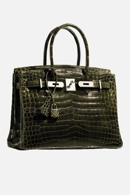 Hermes Birkin 30 Shiny Vert Veronese Niloticus Crocodile GHW