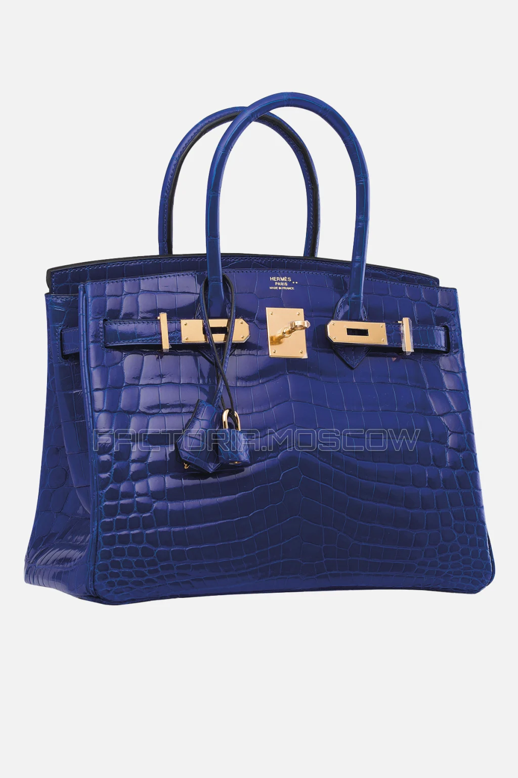 Hermes Birkin 30 Shiny Bleu Élecrique Niloticus Crocodile GHW