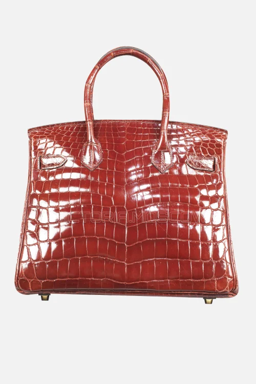 Hermes Birkin 30 Shiny Bourgogne Niloticus Crocodile GHW