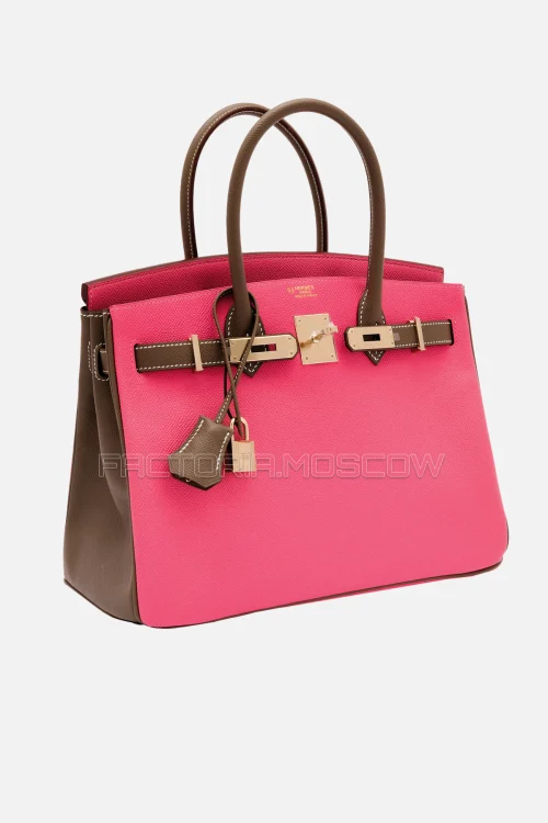 Hermes Birkin 30 Rose Azalee/Etoupe Epsom GHW